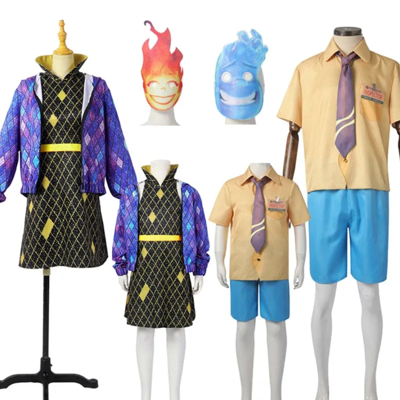 فيفي 2025 العنبر تأثيري فيلم المياه النار عنصر مجنون CitySuit الفتيات واد زي الكبار الاطفال فستان #2