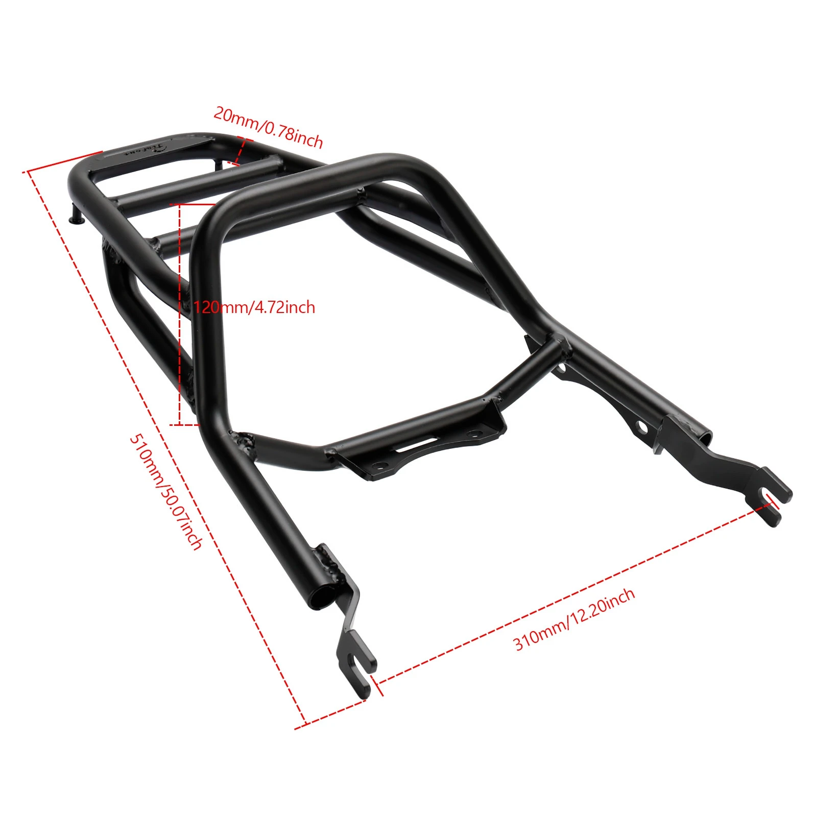 Areyourshop Rear Luggage Rack Black Carrier Support for Honda ST125 Dax 2022 2023