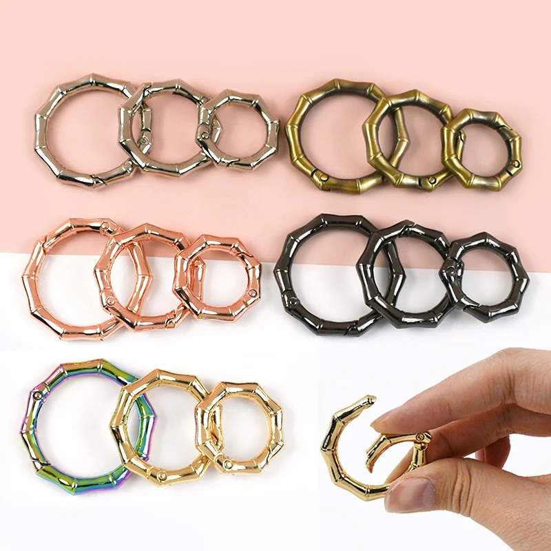 

5/10Pcs Carabiner Rings Metal Buckles 20-38mm Opening Spring O Ring Connector Buckle Keychain Hanger Clasp Dog Collar Snap Hook