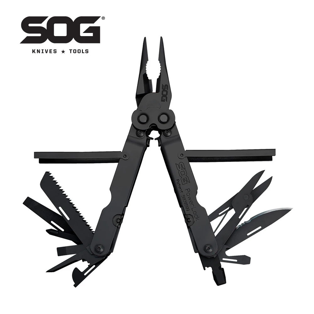 SOG 18 in1 POWERLOCK Military Tactical Multitool Pliers Portable EDC Outdoor Survival tools For men Cool camping gear-B61N-CP