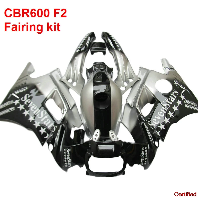 

New Seven Star Fairings For HONDA CBR600 F2 91 94 1994 ( Sliver & Black ) Free Custom Fairing Kit 34