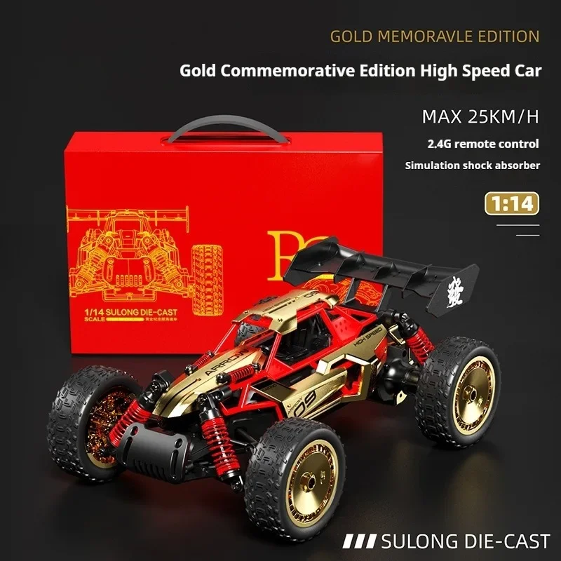 Gold commemorate edition:1:14 alloy high-speed rc cars,31cm remote control car toy,off-road rc drift car,kids toys,holiday gift