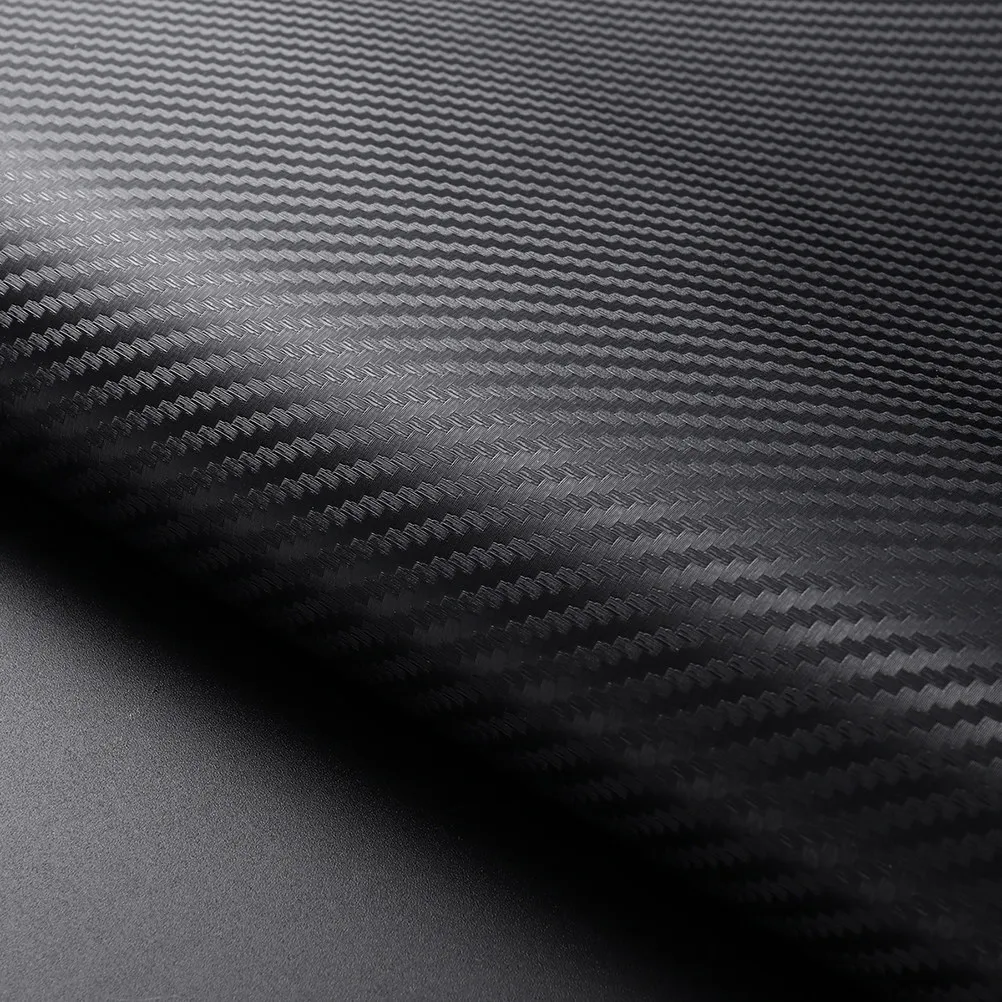 Carbon Fiber Wrap Roll 4D Texture DIY Car Wrap Film Self-Adhesive Scratch Resistant Easy Cut No Residue Removable 20x152cm Black