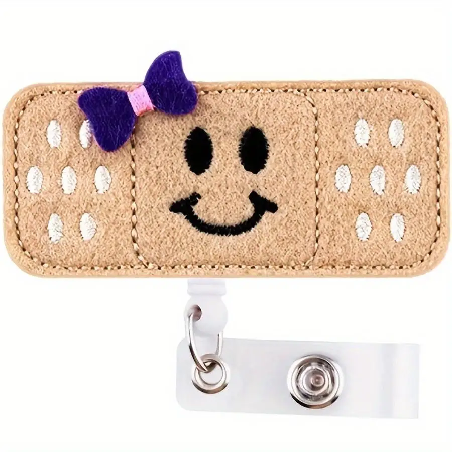 1/5/10/20/50/100pcs Retractable Badge Holder Reel, Cute Bandage Badge Holder, Felt Nurse Name Badge Holder, ID Badge Holder Clip