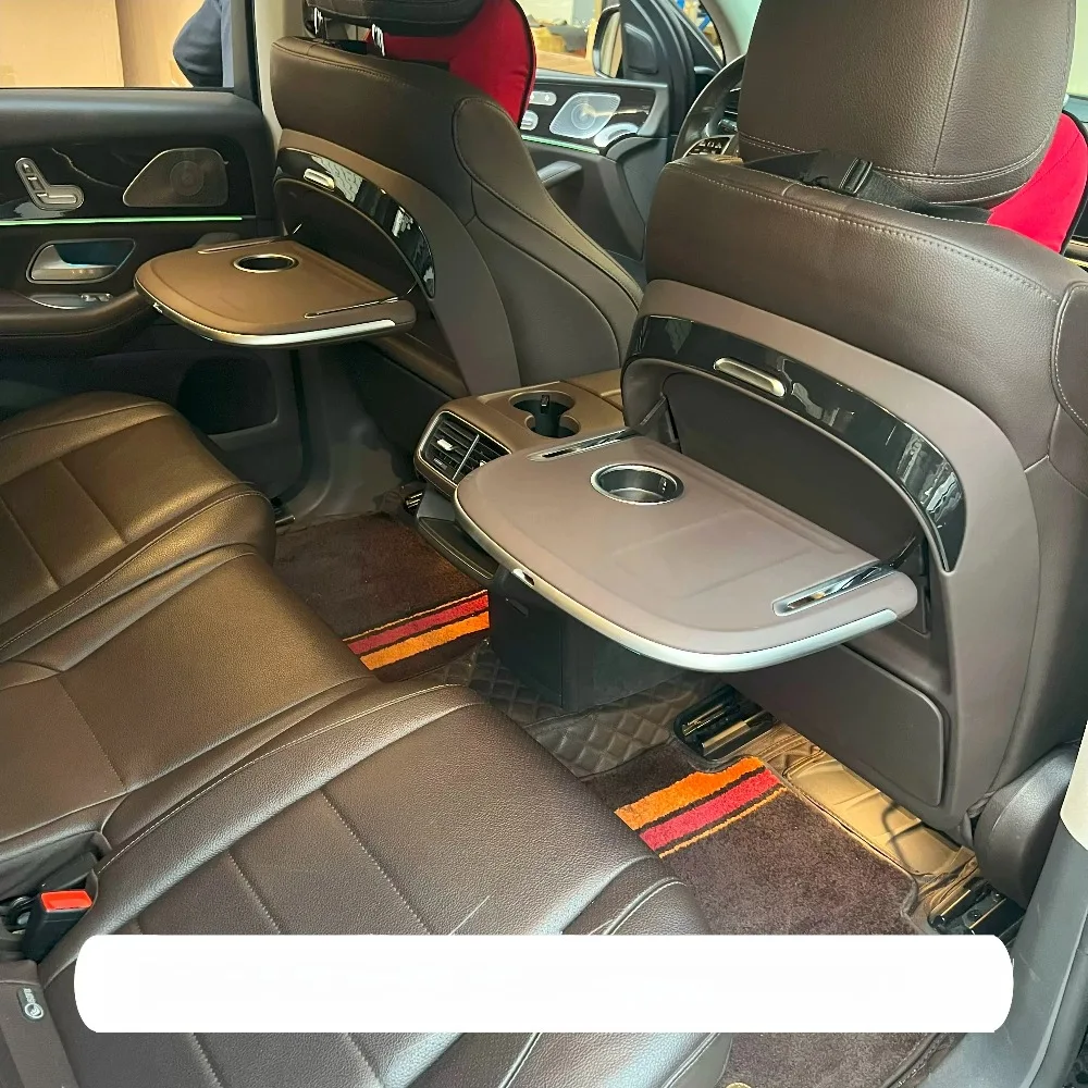 For Mercedes‑Benz GLE GLS 2019-2025 Car Seat Back Small Table Board W/ Ambient Lamp Wireless Charger Foldable Laptop Table Plate detail image 3