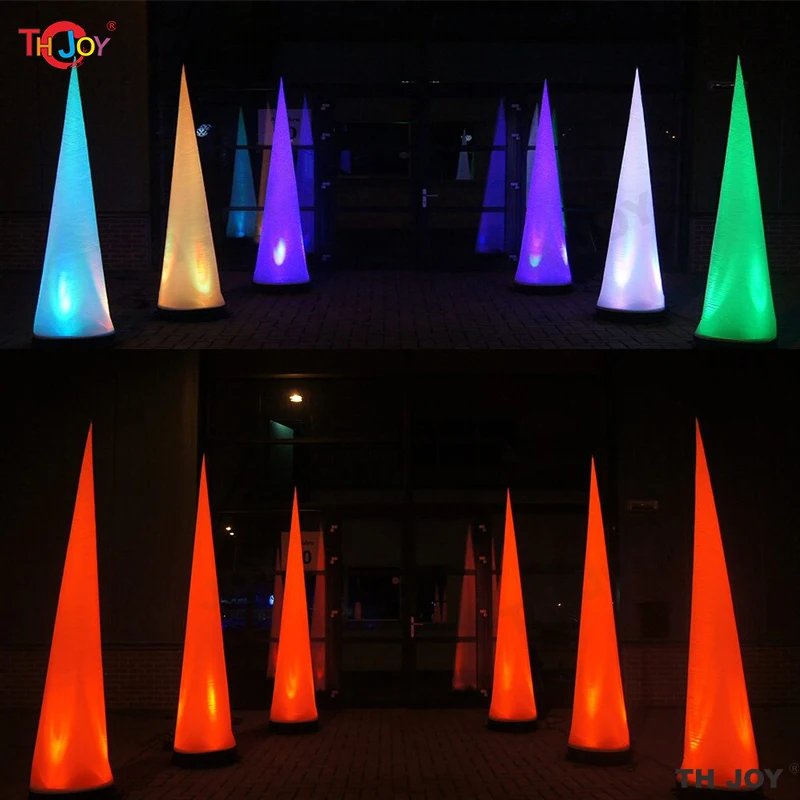 เสาไฟ LED หลากสีแบบตั้งพื้นทรงกรวยเป่าลม