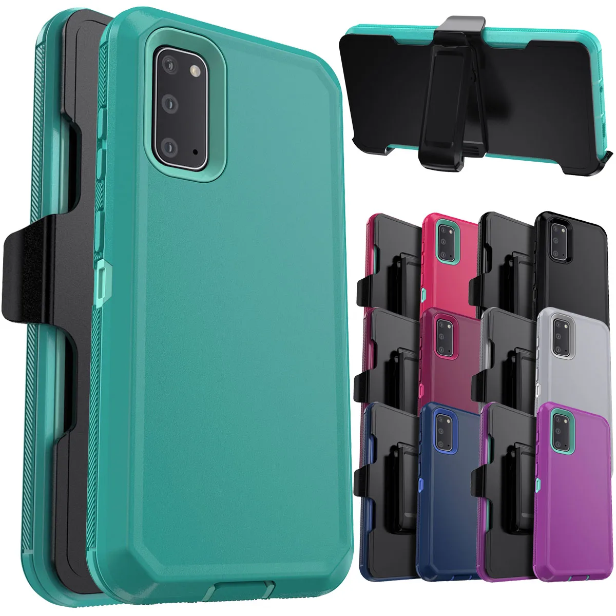

For Samsung Galaxy S20 S20 Plus S20 Ultra S20 FE 5G Shockproof Phone Case Slim Rugged Heavy Duty Protective Cover With Belt Clip