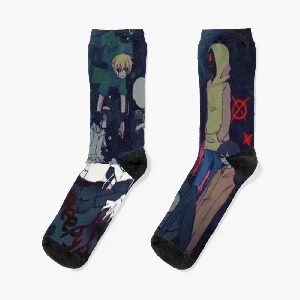 

team creepypasta Socks cartoon Antiskid soccer Stockings man winter thermal Mens Socks Women's