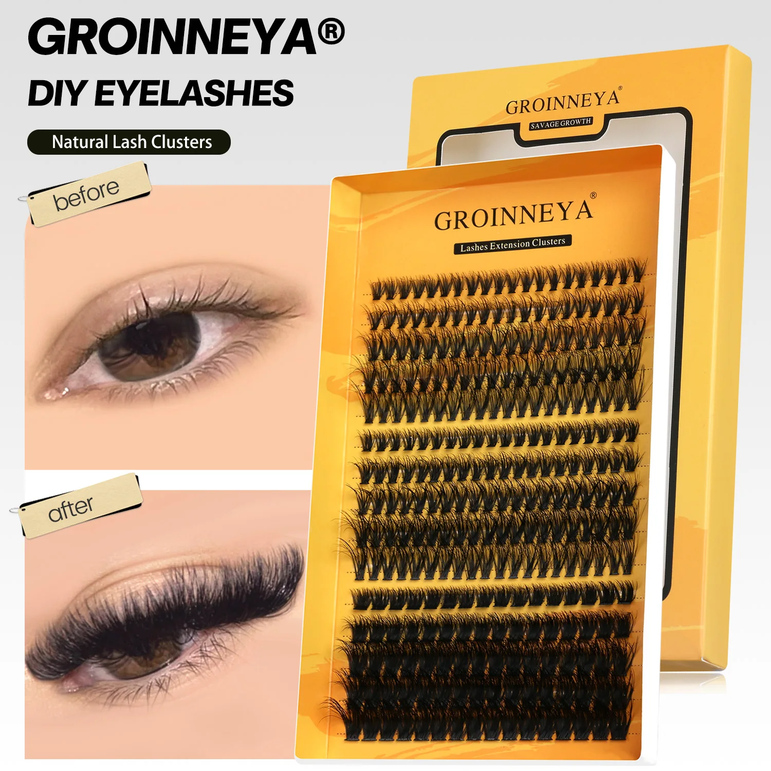 DIY Eyelash Extension C Curl Long Individual Lashes, Mixed Tray