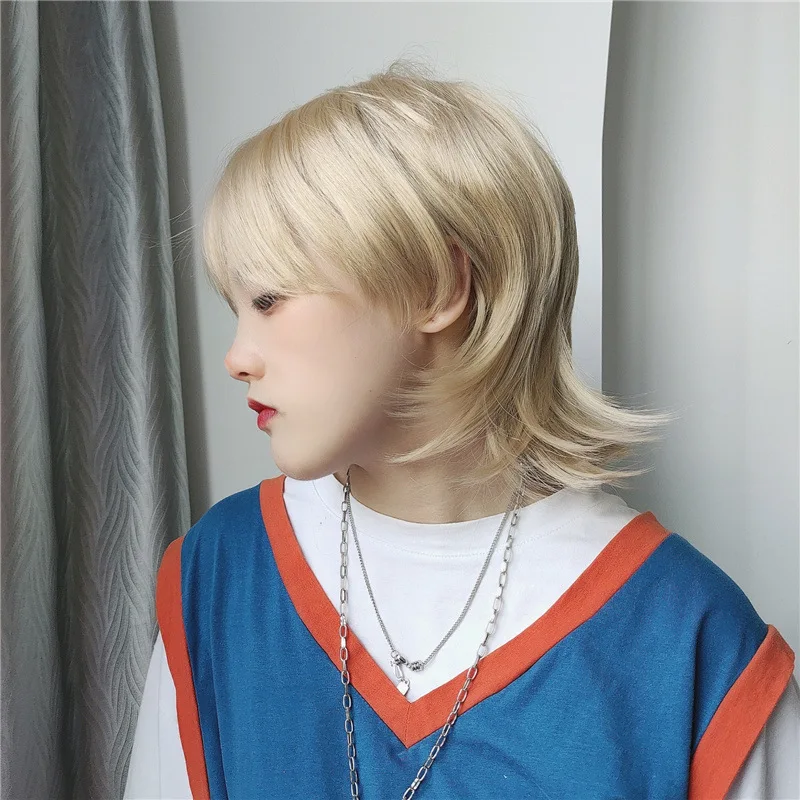 

Mullet Wig for Women - Cosplay Japanese Boy Short Hair with Synthetic Fiber, Tassel, Wolf Tail Mullet Wig