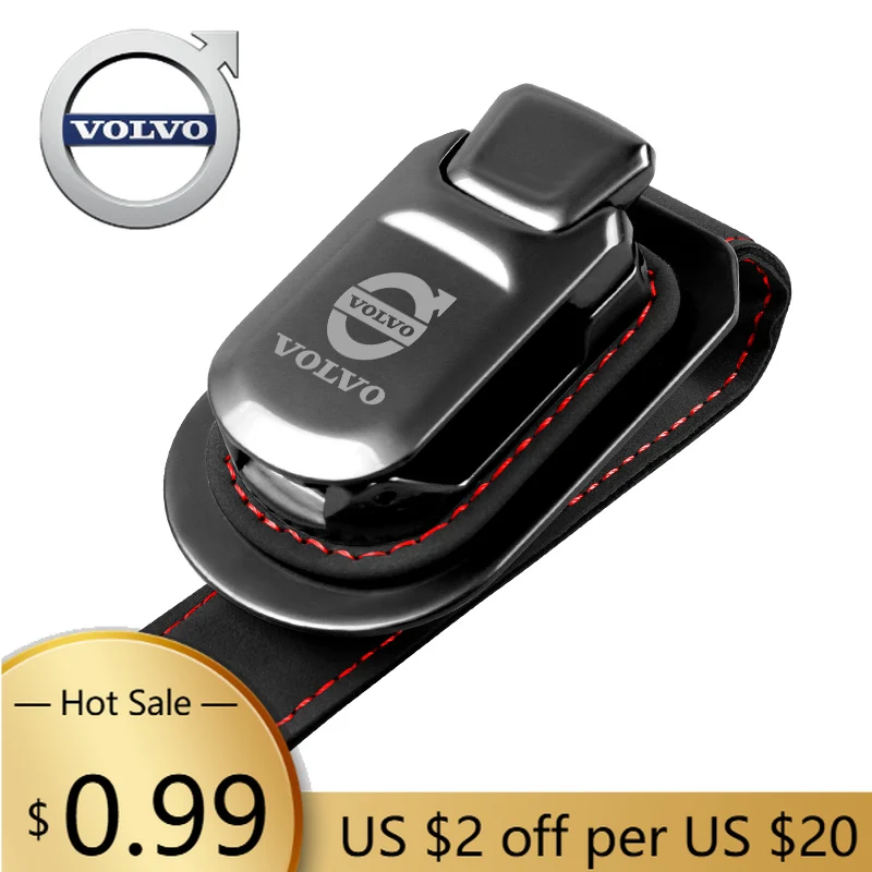 

Крышки ступицы Автомобильный держатель для очков Зажим для хранения очков для Volvo XC60 V50 V40 XC90 S60 S40 S80l V90 V60 EX90 S90 XC40 C40 Rdesign Acc