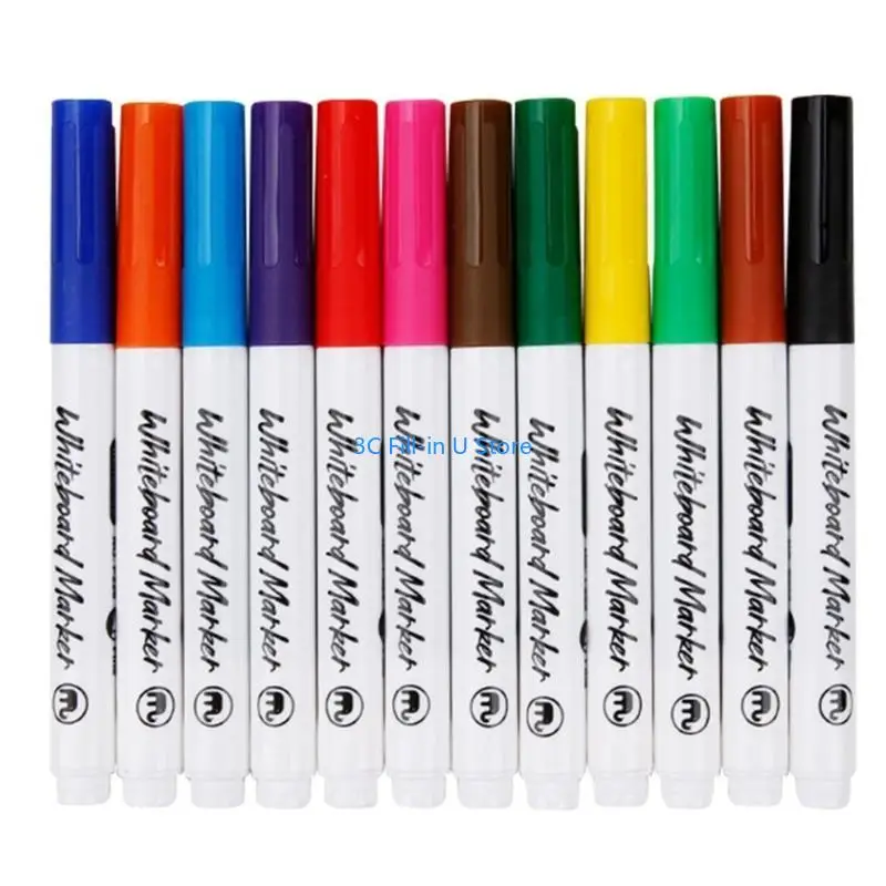 G8TA 12Pcs Erasable Whiteboard Marker 1.0mm Line Width Whiteboard Marker for Children