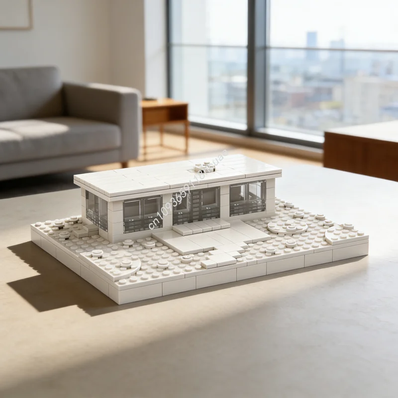 323pcs MOC Architecture Modern House Model Building Blocks Toys Creative Idea Brick Christmas Gifts Education Kids Birthday