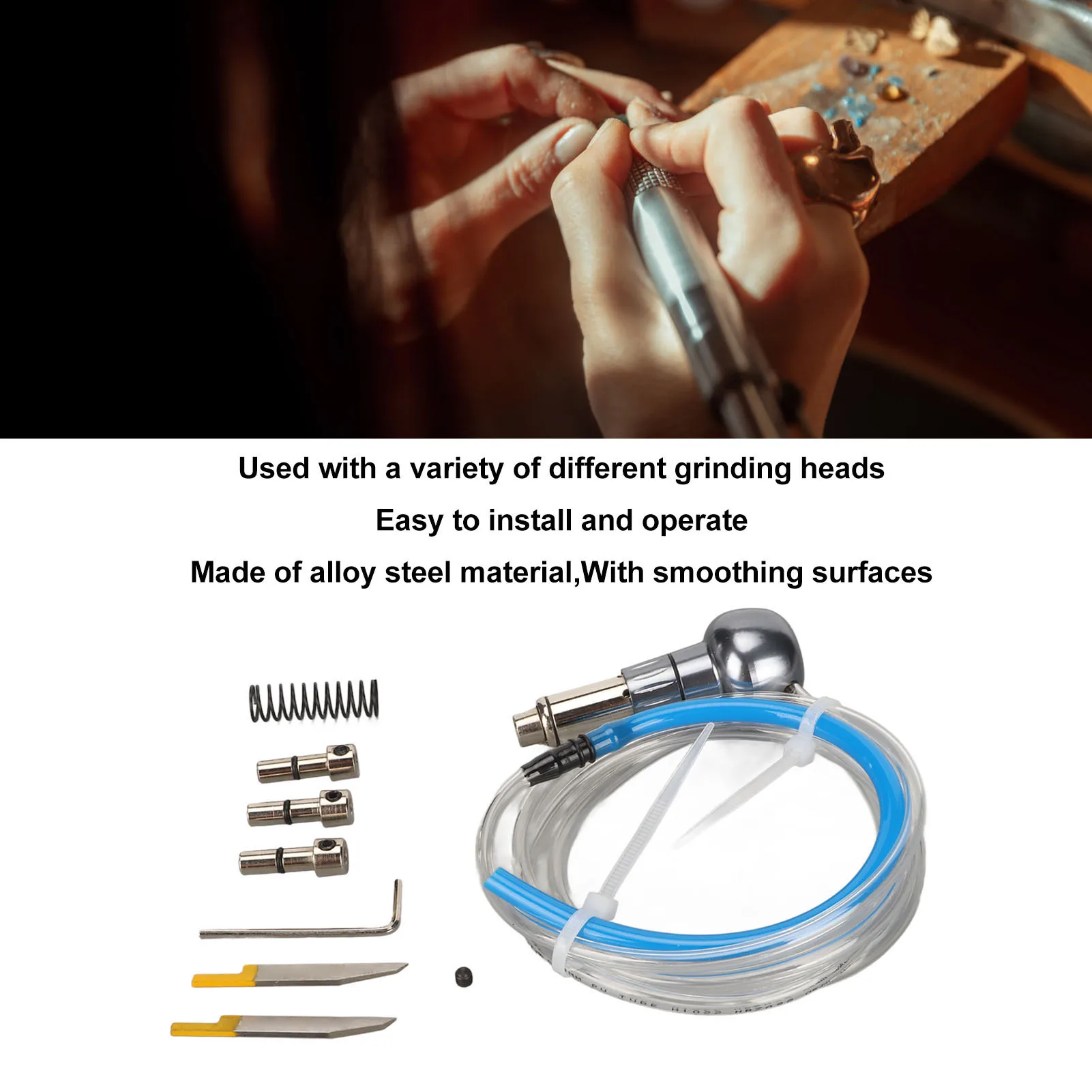 الهوائية آلة الحفر حفارة مقبض أنابيب الغاز مفك الربيع سبائك الصلب مجوهرات أدوات الحفر الجواهر #2