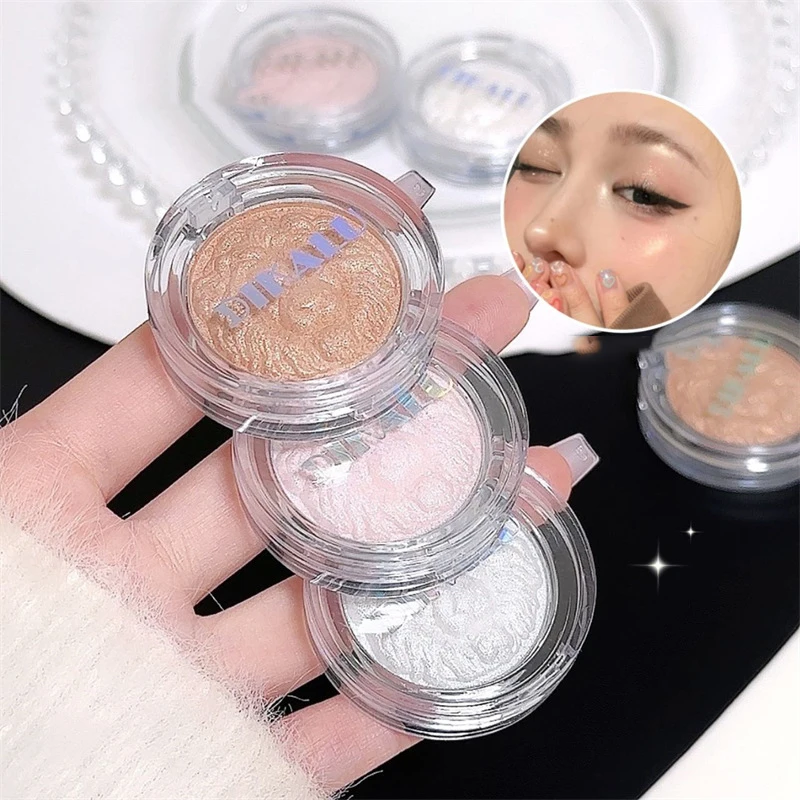 DIKALU Moonlight White Highlighter Palette Shimmer  High-gloss Brighten Contour Natural Long-lasting Face Makeup Cosmetic