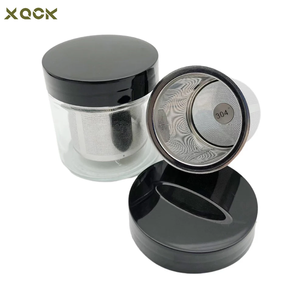 Diamond Cleaning Jar with Stainless Steel Sieve Jewellery Washing Cup Glass Gemstone Washer Ring Necklace Cleaner Jewelry Tools