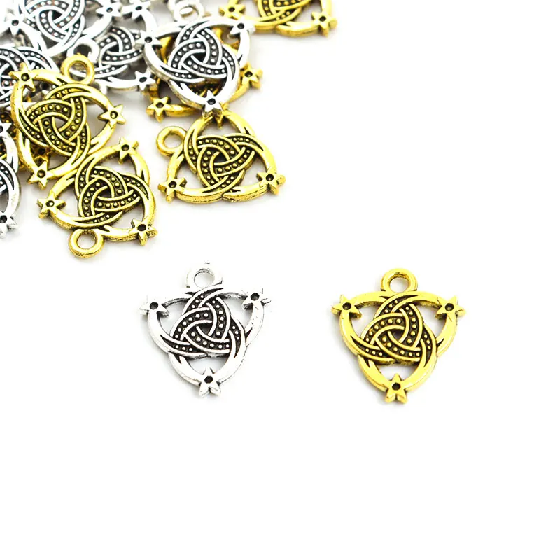 20pcs Triskel Wicca Alloy Charms Celtic Knot Amulet Triquetra Earrings Pendant Celtics Symbol Jewelry For Making DIY Crafts Gift