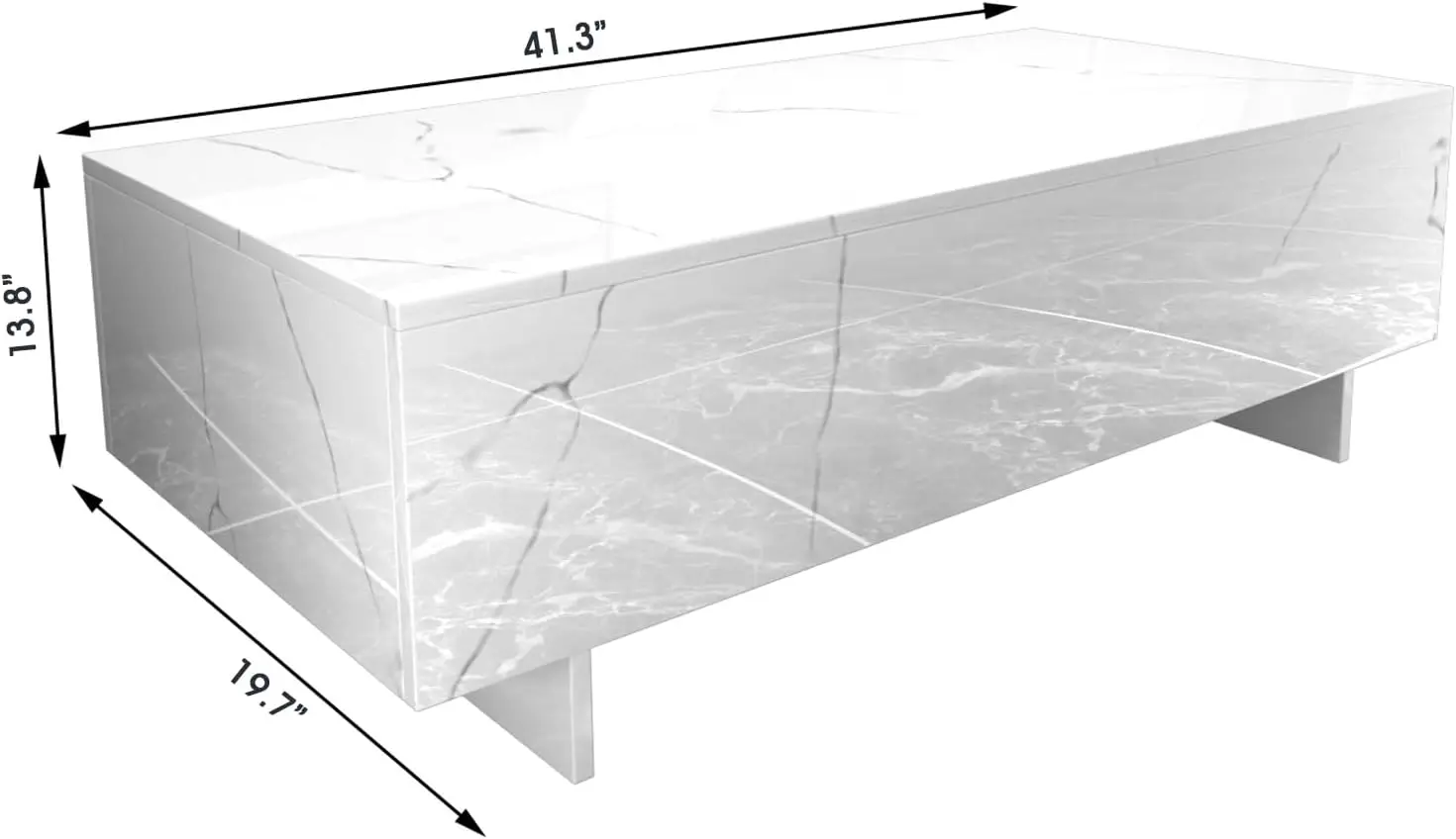 Mesa de centro de mármol blanco para sala de estar, 41 \