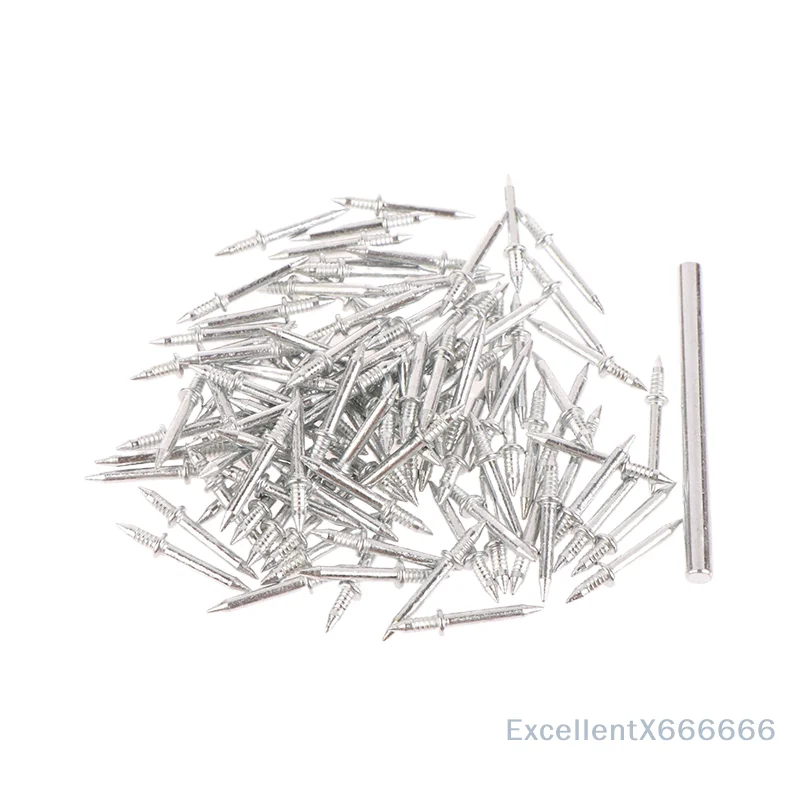 

Double-Head Seamless Nails For Wood 100Pcs Metal Non-Marking Nails With Sleeve Skirting Thread Rust-Proof Fixator