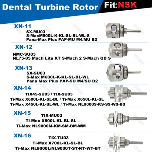 Imagen 2 del producto Cartucho de turbina Dental, Rotor de aire compatible con NSK, pieza de mano de alta velocidad, accesorios para odontología