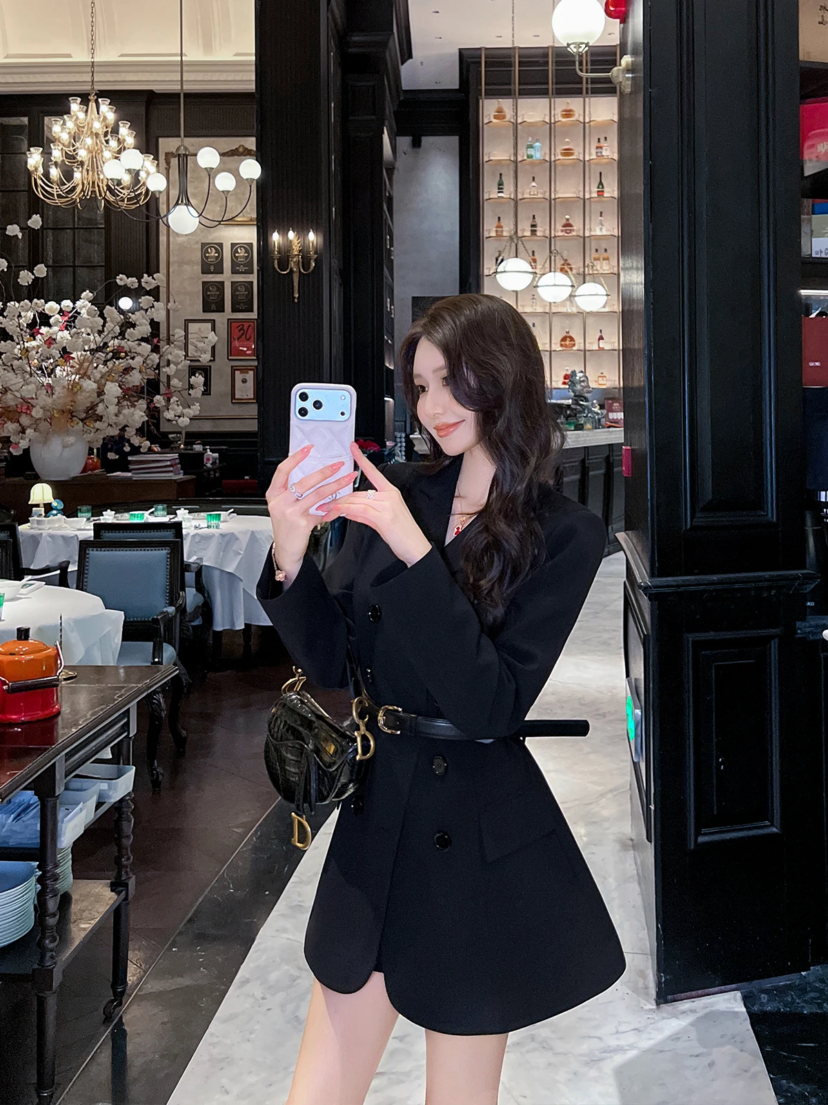 

Ele Bla Women's Suit Jaet Hebe Sle Slim Fit Spring Autumn New Unique Waist-Cinching Polyester Fiber Breathable