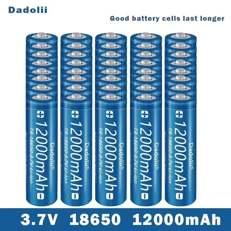 Rechargeable lithium-ion battery for pocket lamp 18650 rechargeable batter 3.7V 12000 Mah capacity battery