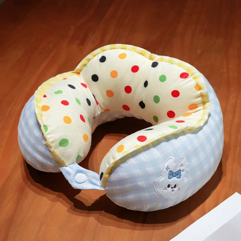 Cute U Neck Pillow Cartoon Nap Office Head Support PP Cotton Filling Airplane  Pillows Travel Pillow for Car Train Long Flights