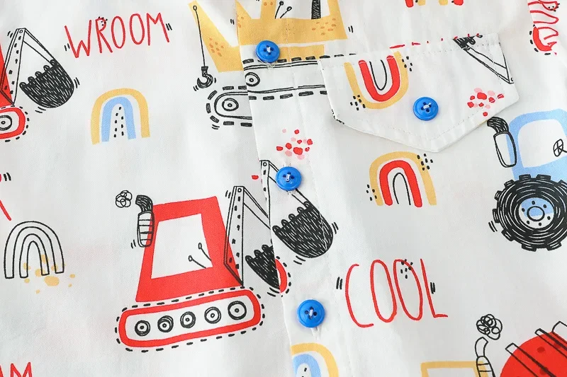Summer Children Fashion Boys Clothes Cartoon Excavator Cotton T Shirts Shorts 2Pcs/Sets Toddler Casual Costume Kids Tracksuits