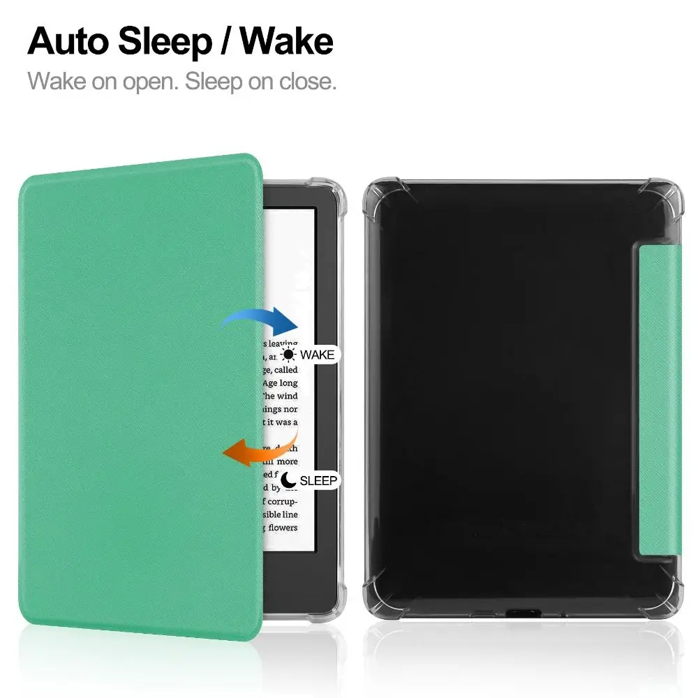 Funda para lector electrónico Auto Wake/Sleep TPU a prueba de golpes C2V2L3 resistente al desgaste inteligente para Kindle Basic 2024/2024 (11/12a generación)