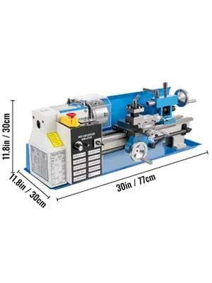 Mini-Metalldrehmaschine | Sihao Mini-Metalldrehmaschine 7"x14" 550W 180x350mm mit variabler Drehzahl und 3-Backen-Futter für Metallbearbeitung, Drehen, Bohren und Gewindeschneiden – Detail 11