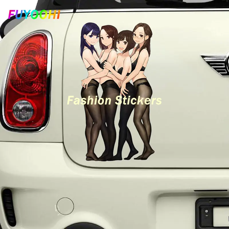 FUYUHI Spielen Aufkleber Booty Sexy Mädchen Aufkleber Persönlichkeit Motorrad Auto Aufkleber Windschutzscheibe Laptop Anime Auto Assessoires