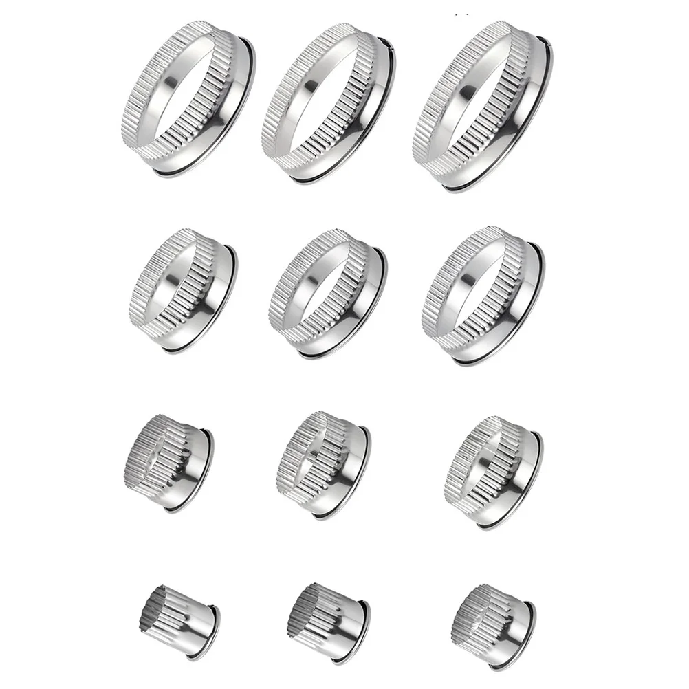 

12pcs Stainless Steel Biscuits Cookie Molds Set Baking Tools DIY Cutter Practical Mousse Mold Kitchen Bar Supplies Heat