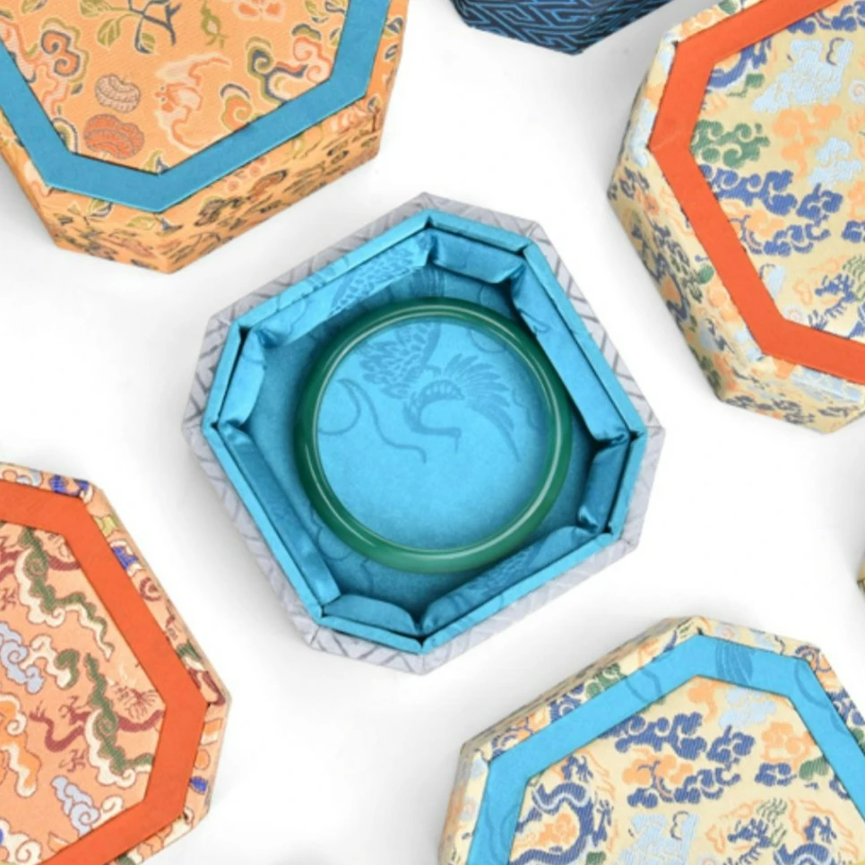 

Шкатулка для драгоценностей в китайском стиле с крышкой, подвеской, браслетом, хранилищем, нефритом, демонстрацией культурных реликвий, парчовой шкатулкой Long