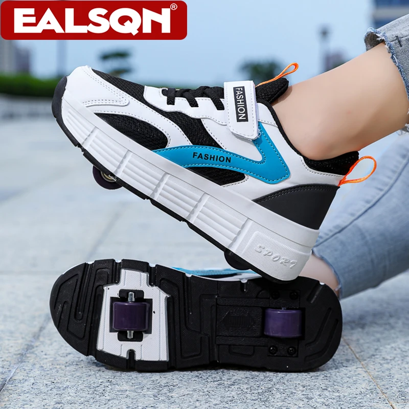 

Breathable Walking Shoes Teenager 5-16Years Boys&Girls Two-wheeled Retractable Sports Roller Skates Sneakers for Children Sport
