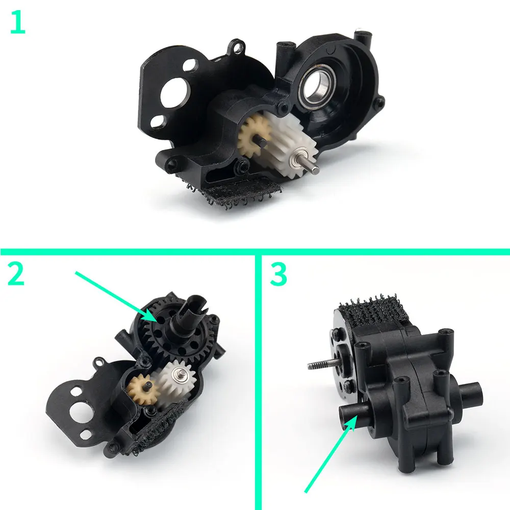 AXSPEED 40cr Kit de eixo de engrenagem de caixa de velocidades de aço para LOSI 1/24 Micro-B 2WD Buggy RC Car Upgrade Parts