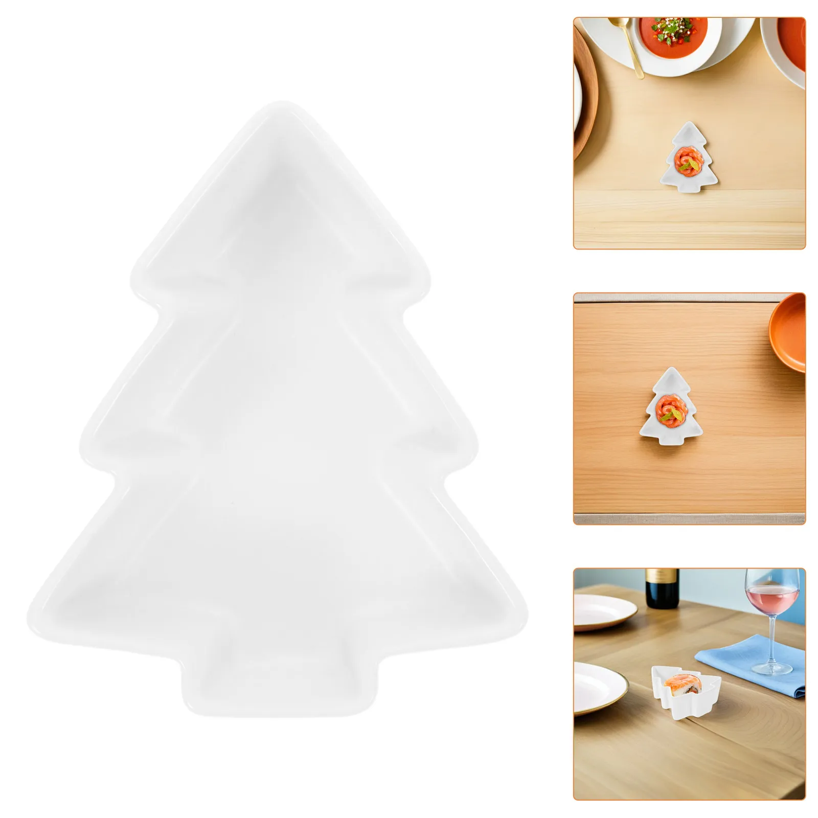 2 Pcs Charcuterie Board for Cheese Ceramic Serving Tray Christmas Tree Cake Fruit