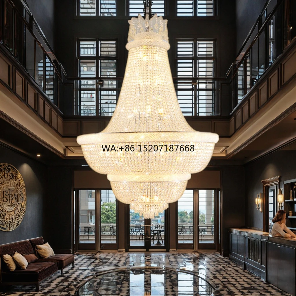 Luxury Modern Large Rectangle Customizable Adjustable Height Indoor Ceiling Crystal Glass Chandelier for Hotel Home Decor