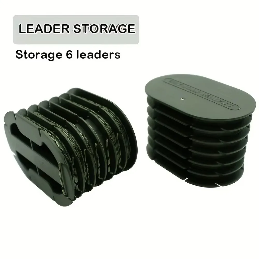 Fish Hook Fishing Leader Storage Box Tangle-Free Design Holds 6 Leaders Wire group storage box Built-In ClipsHigh Carbon