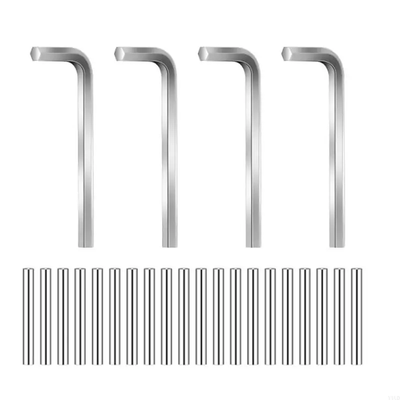 

20Pcs Stainless Steel Shelf Pin And Hexagonal Wrench Suitable For Automatic Door Hinge Maintenance Easy Installation
