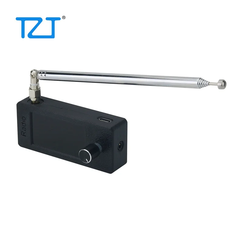 Tzt receptor de rádio rf si4732, tamanho de bolso, 0.5-108mhz, tela ips de 1.9 polegadas, suporte lsb usb am fm, modos com antena telescópica