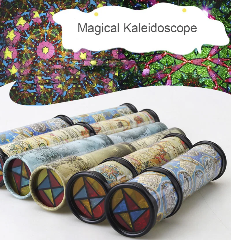 1PCS Skalierbare Rotation Kaleidoskop 30cm Magie Veränderte Einstellbare Phantasie Farbige Welt Spielzeug Für Kinder Klassische Pädagogisches Spielzeug – Detail 6