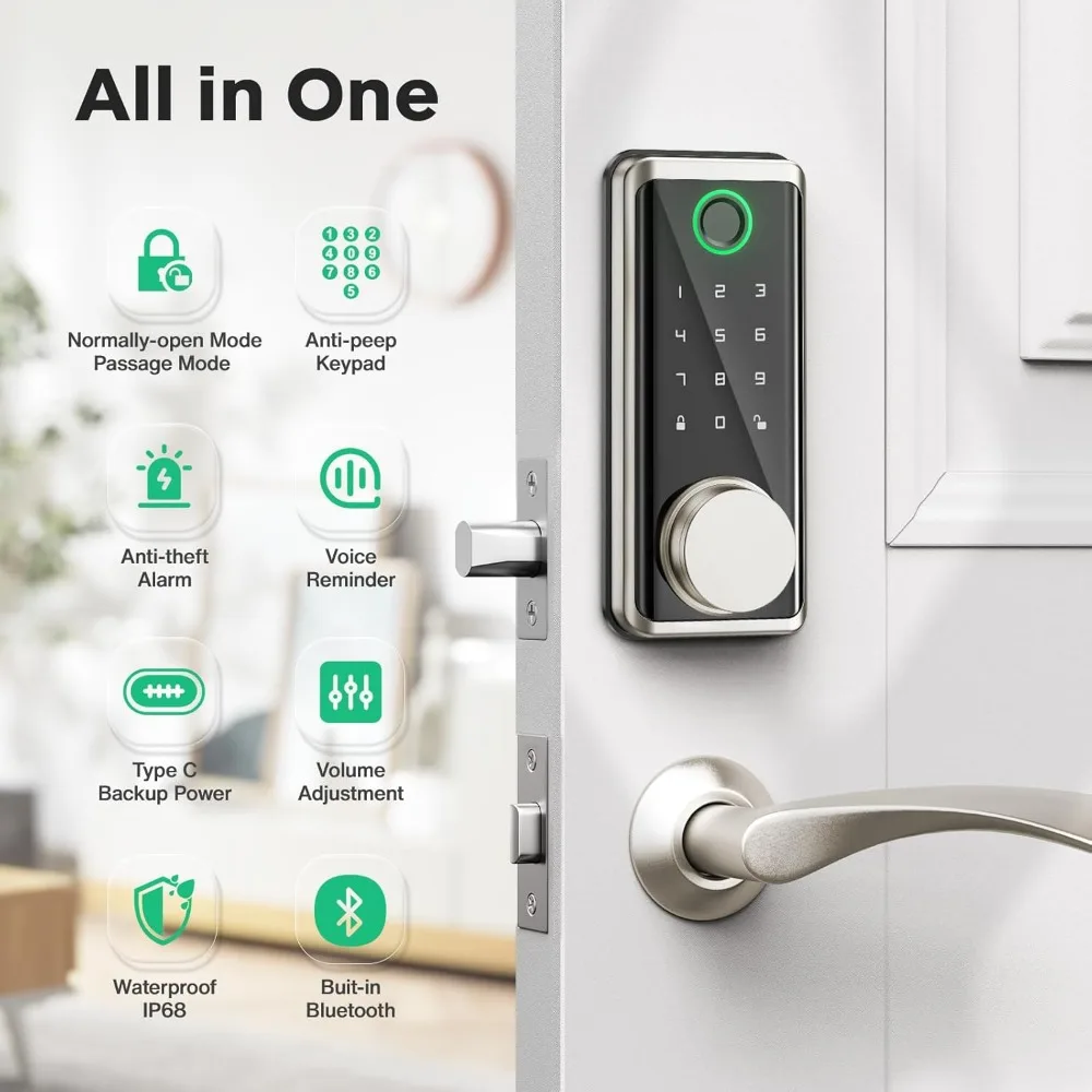 Commercial Entrance Front Door Mortise Lock & Keyless Smart Door Lock with Remote Control