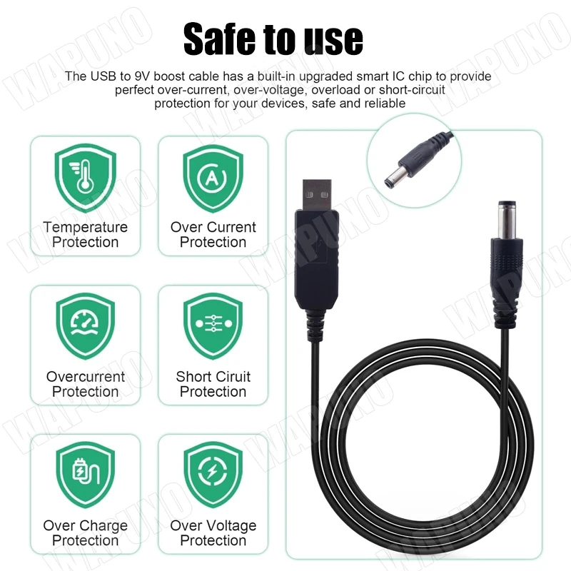 5V USB to 9V 12V DC Boost Cable 5.5x2.1mm Converter Adapter Cord for CCTV Security Camera DVR NVR Monitoring System view 2