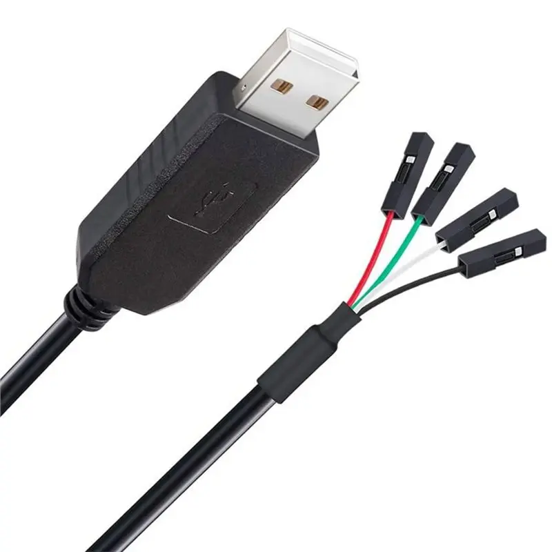 USB To TTL Serial 3.3V Adapter Cable TX RX Signal 4 Pins 0.1 Inch Pitch Female Socket 6Ft Length For Downloading Debugging