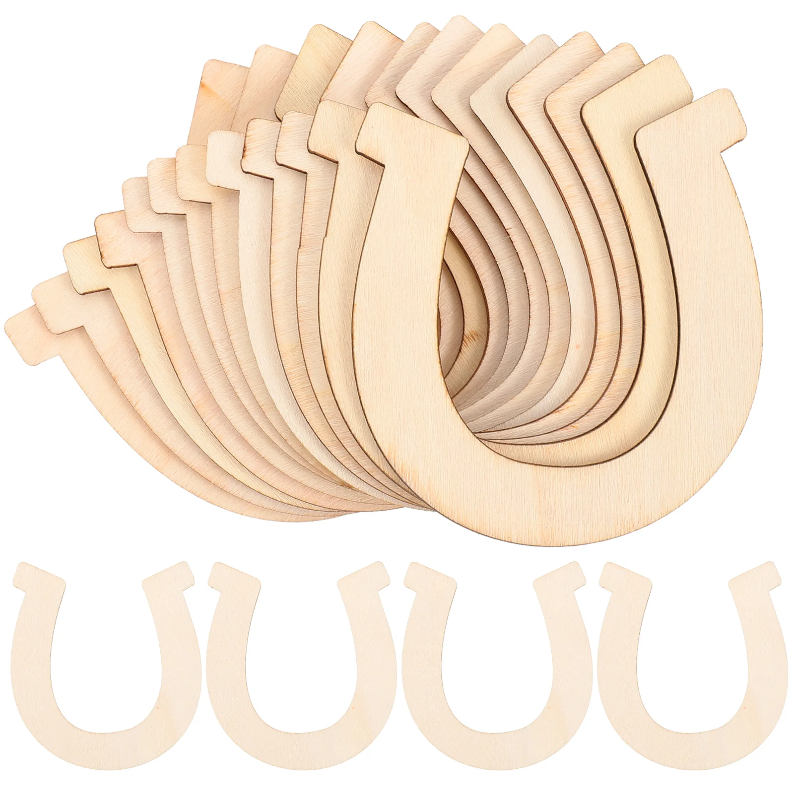 

48Pcs DIY Wooden Horseshoe Cutouts Unfinished Wood Slices Double-Sided for Painting Craft Decoration Home Decors