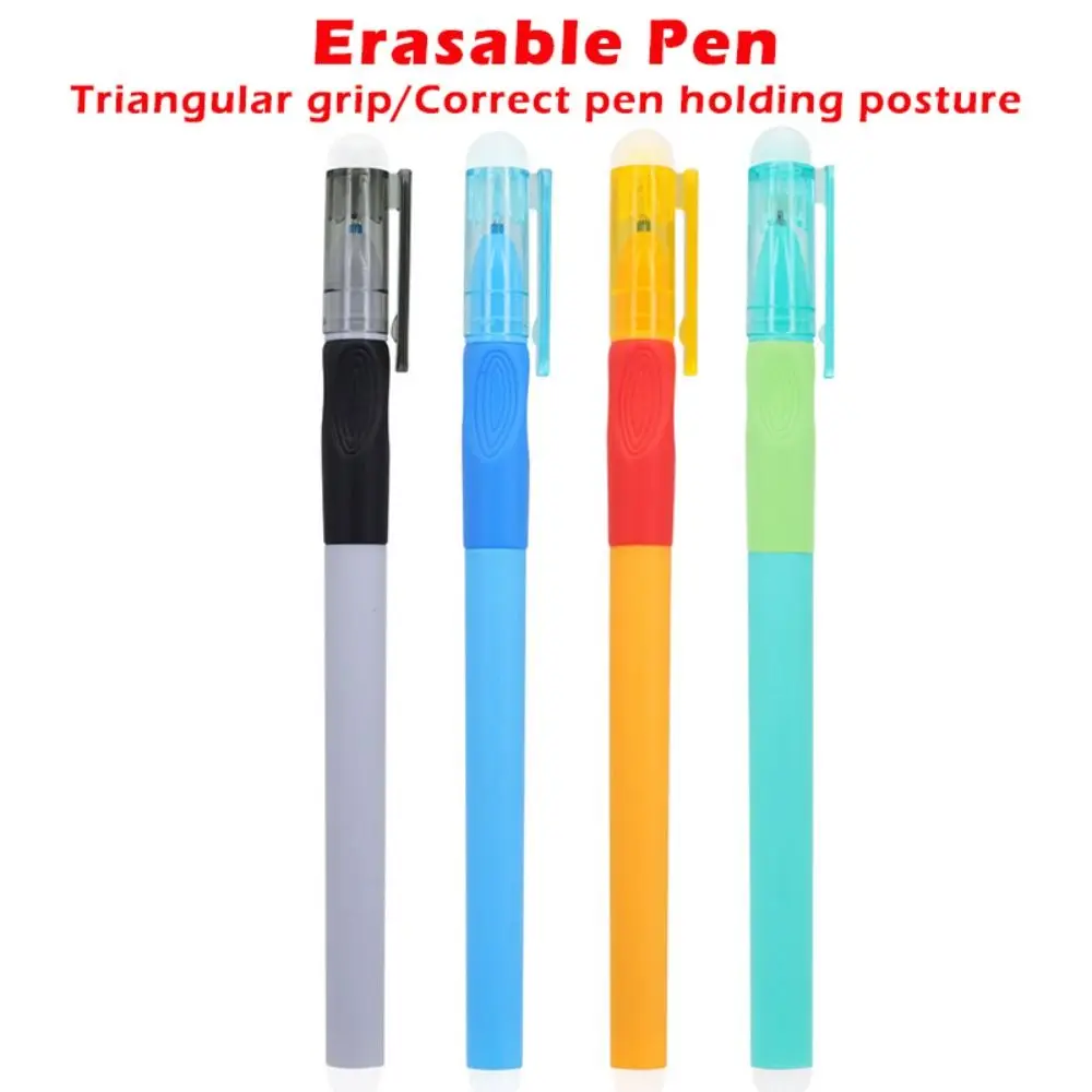 Simple Colored Gel Pen Correct Holding Pen Posture Blue/Black Ink Erasable Pen Smooth Writing Needle Pen School Supplies