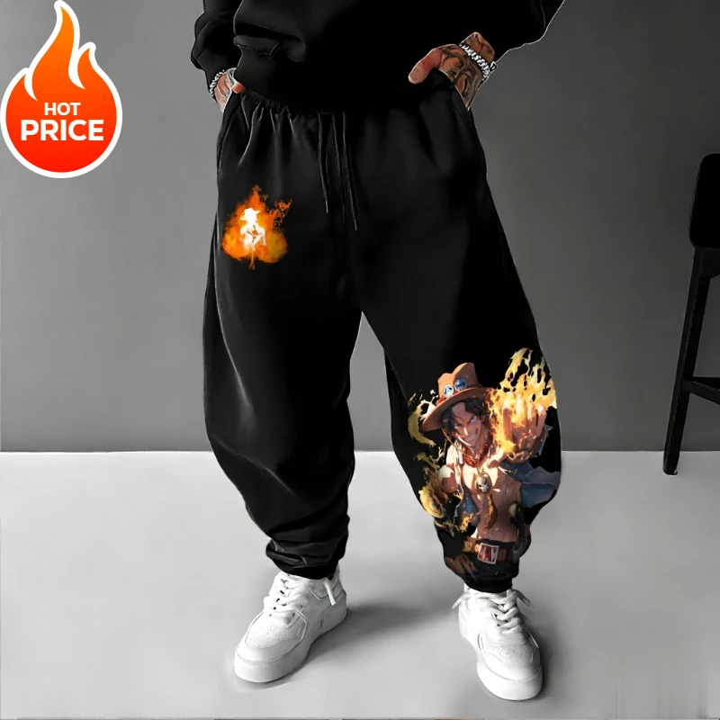 

Брюки унисекс One Piece 2026 ACE в стиле аниме, новые зимние спортивные брюки в стиле Харадзюку, оверсайз, уличная одежда, женские повседневные леггинсы, спортивные штаны