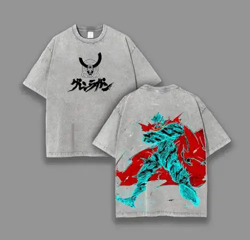 Tengen Toppa Gurren Lagann“Spiral Overdrive Protocol”Women Tshirt Washed Cotton T-shirt T Shirt Men Clothing Short Sleeve Tees