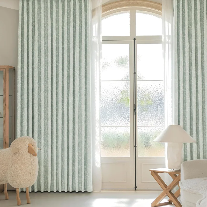 

Thick Chenille Blackout Curtains, Double-Sided Jacquard Window Drapes, High Shading Thermal Curtains for Bedroom Living Room