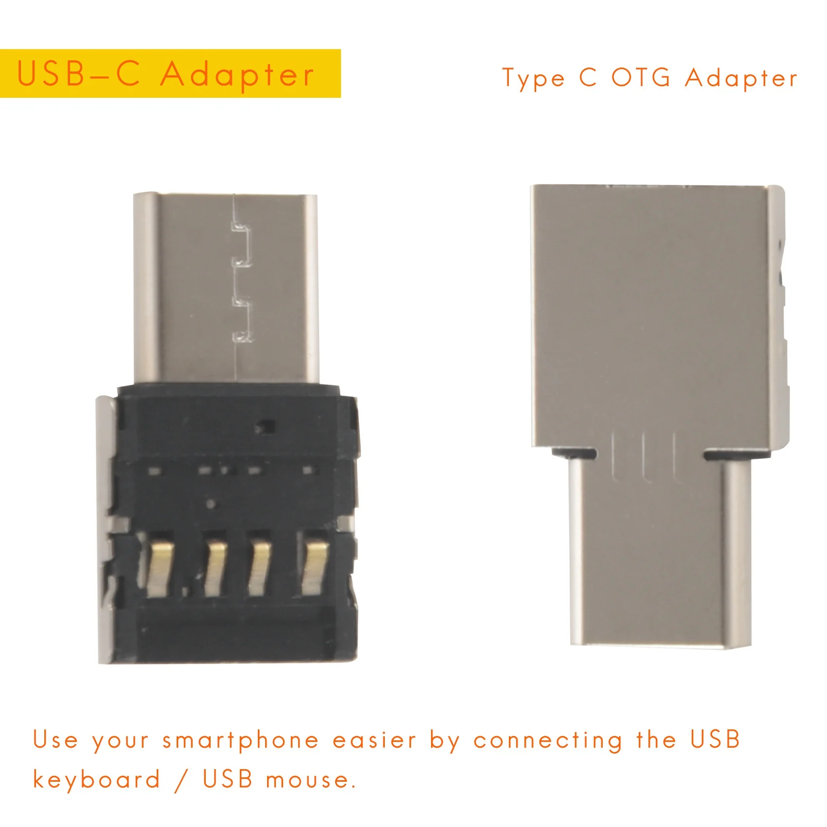 Conversor Adaptador OTG Tipo-C, USB-C para USB 2.0, Xiaomi Mi A1, Samsung Galaxy S8 Plus, Oneplus 5T, Macbook Pro